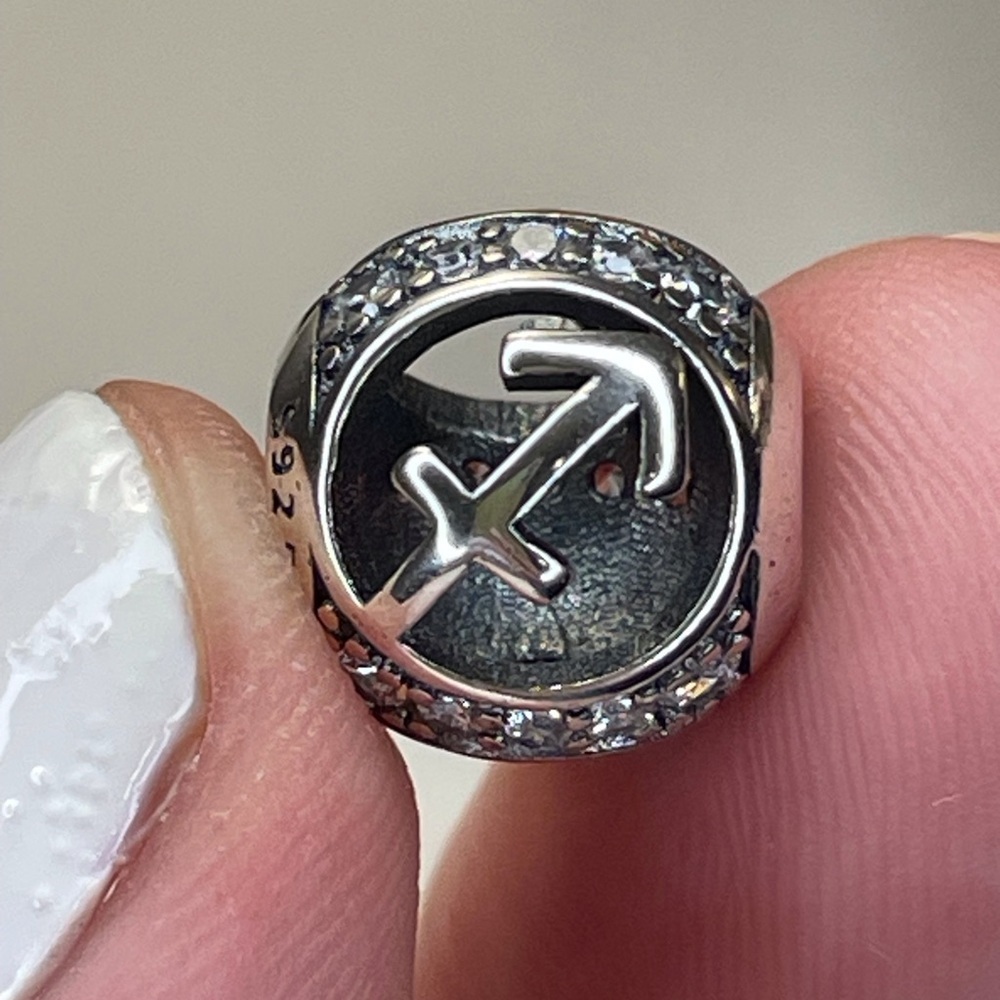 Bracelet Charm Sagittarius Zodiac Sign & Rhinestones S925